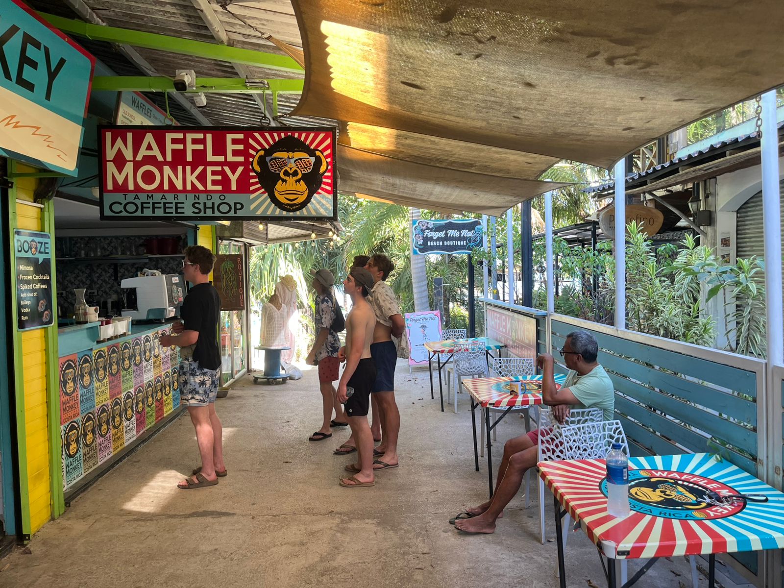 Outside the Tamarindo Waffle Monkey Cafe